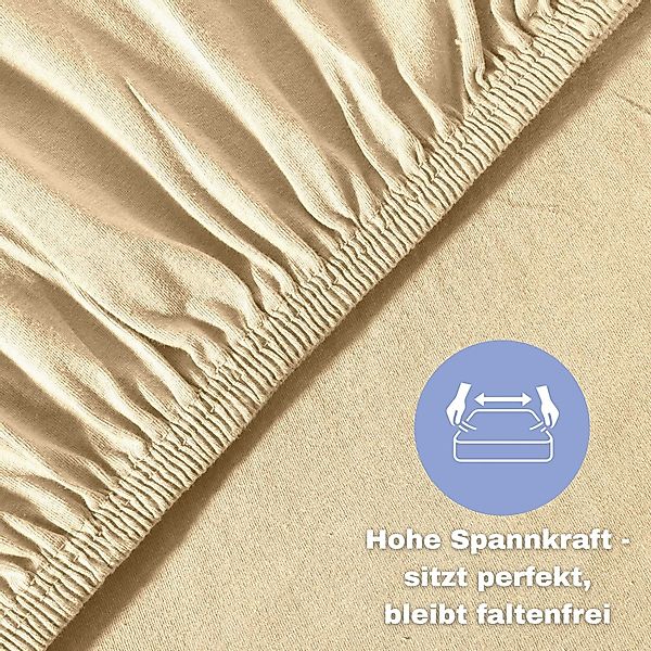 leevitex® Spannbettlaken Spannbettlaken, Mako-Jersey, Gummizug: rundum, günstig online kaufen