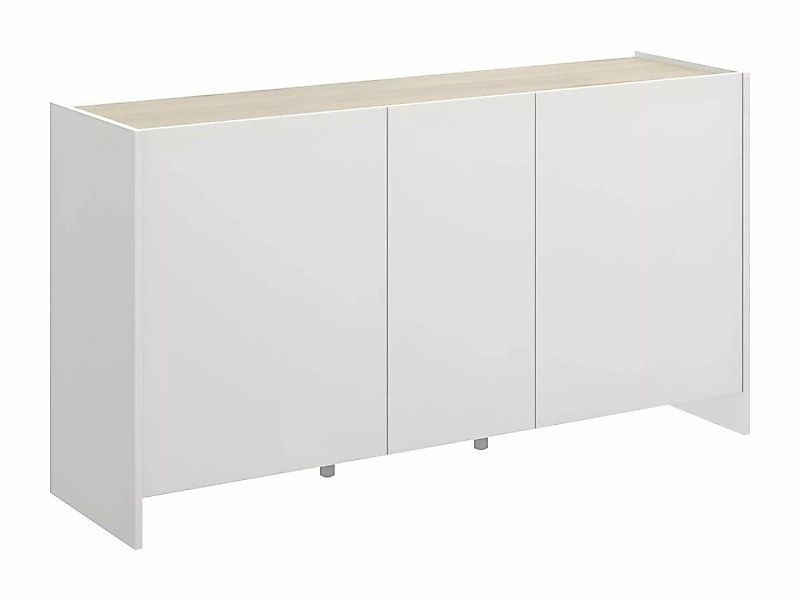 Sideboard mit 3 Türen - Weiß & Eichefarben - CHERIFA günstig online kaufen