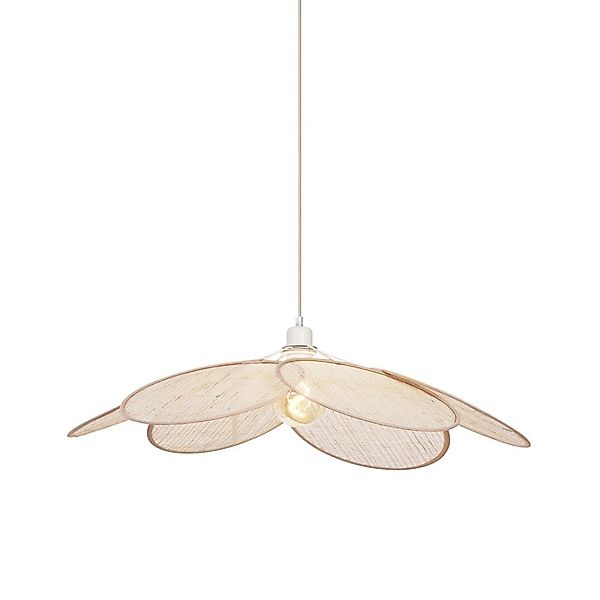 Qazqa Pendelleuchte Aisha, ohne Leuchtmittel, E27, Crème, Japandi, Leinen, günstig online kaufen