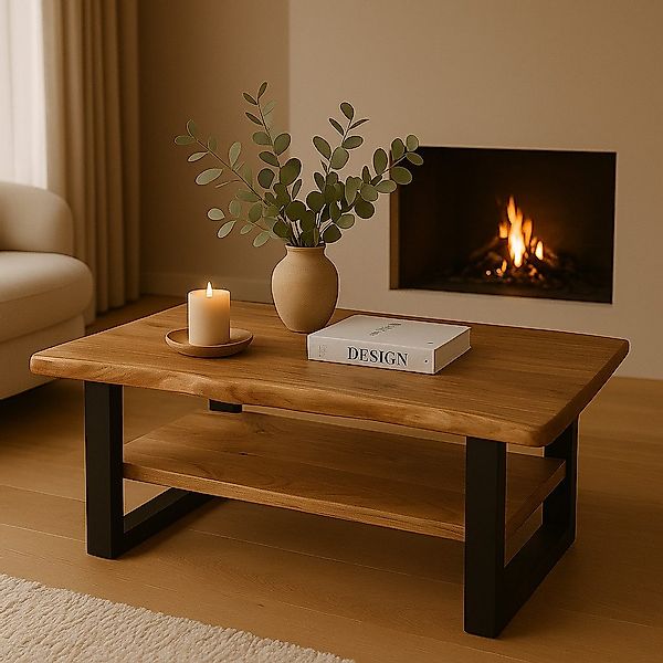 Loreno® Couchtisch Patrick, Baumkante, Akazie massiv, günstig online kaufen