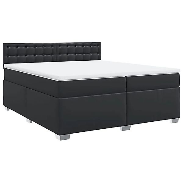 vidaXL Boxspringbett mit Matratze Schwarz 200x200 cm Kunstleder 3288436 günstig online kaufen