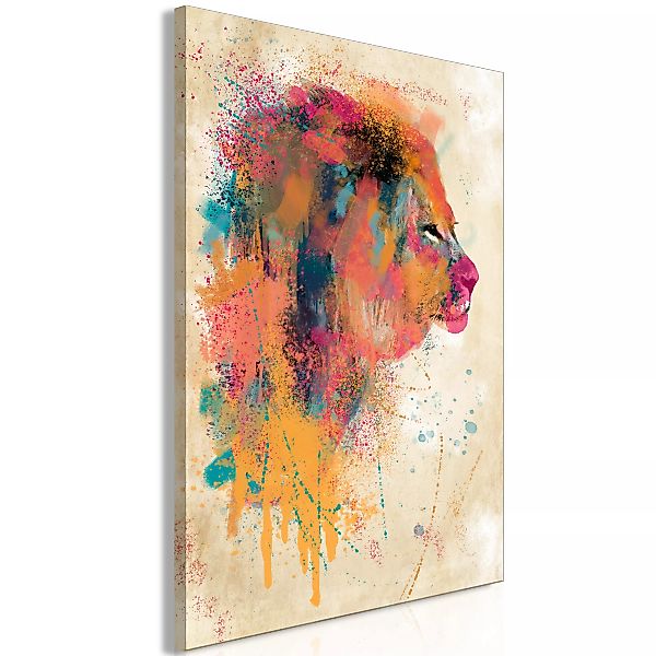 artgeist Wandbild Watercolor Lion (1 Part) Vertical mehrfarbig Gr. 40 x 60 günstig online kaufen