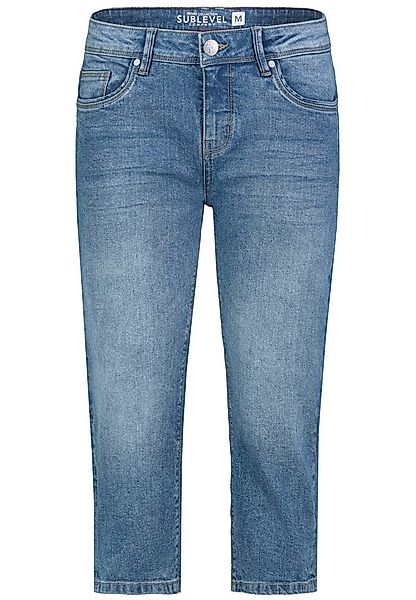 SUBLEVEL Jeansshorts Mid Waist Kurze Jeans Eingriffstaschen Denim Capri Sho günstig online kaufen