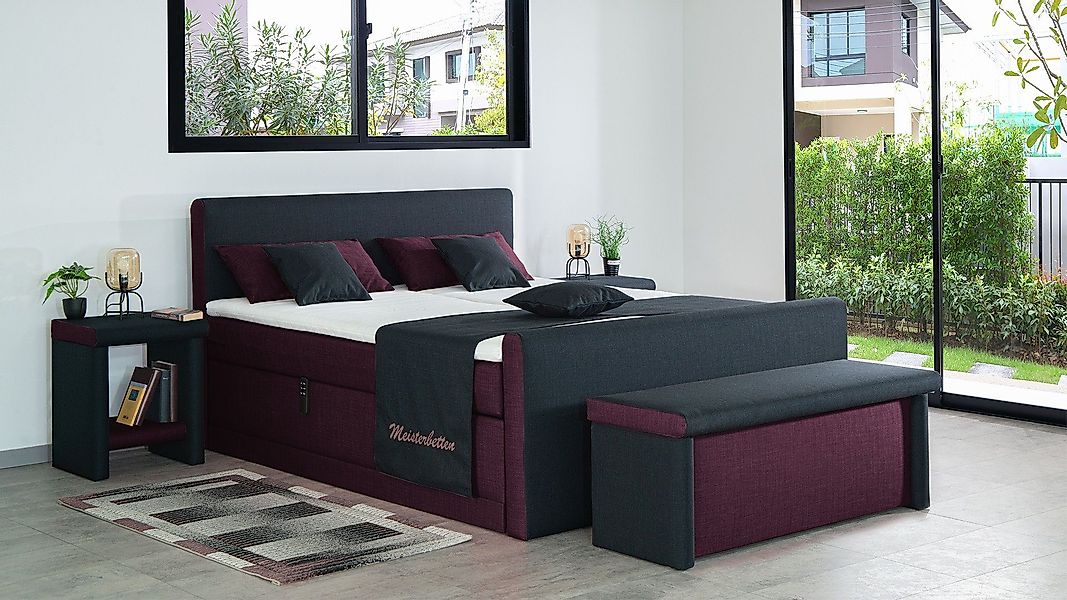 Meisterbetten Boxspringbett Amos (mit Motor, Fußteil, günstig online kaufen