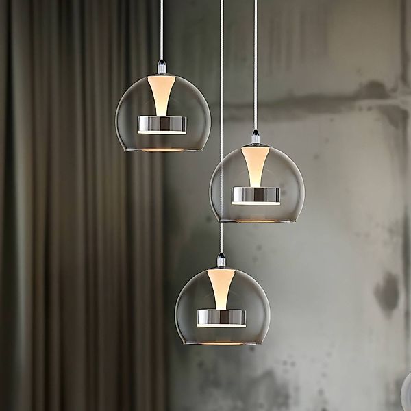 LED-Hängelampe Flynt, Ø 42 cm chromfarben, Metall CCT 3-flg. günstig online kaufen