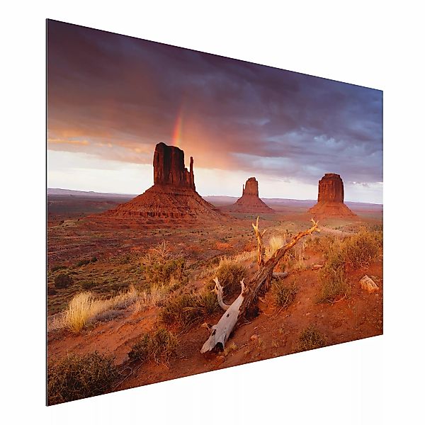 Alu-Dibond Bild - Querformat 3:2 Monument Valley bei Sonnenuntergang günstig online kaufen