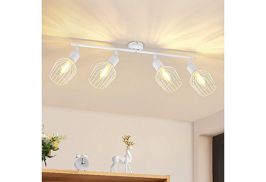 ZMH Deckenleuchte Wohnzimmer Schwarz/ Weiß 4 Flammig Deckenstrahler Drehbar günstig online kaufen
