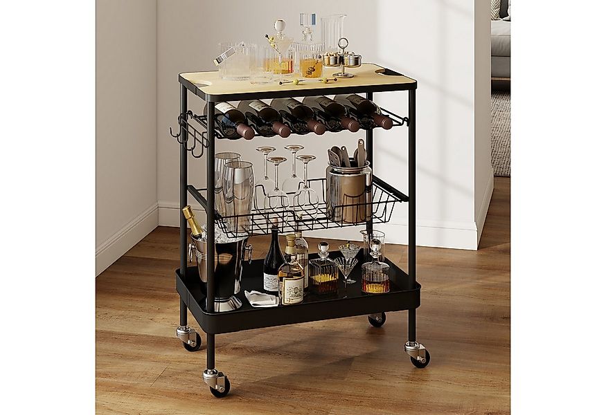 Sekey Weinregal holz stehend 4 Etagen flaschenregal schwarz mit Tischplatte günstig online kaufen