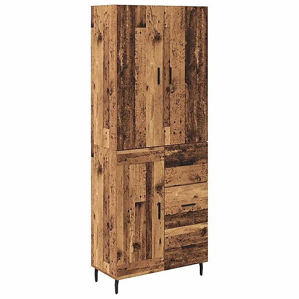 vidaXL Highboard mit Schubladen 2-Tlg Altholz Engineered Wood und Glas 3415 günstig online kaufen