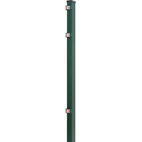 Solid Zaunpfosten mit Edelstahlbeschlägen Stahl Grün 150 x 4 x 4 cm günstig online kaufen