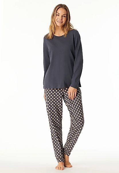 Schiesser Schlafanzug "Comfort Essentials", (2 tlg.), Baumwolle, langärmeli günstig online kaufen