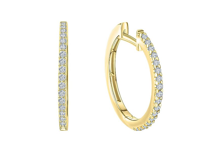 Vivance Paar Creolen 585/- Gelbgold Zirkonia günstig online kaufen