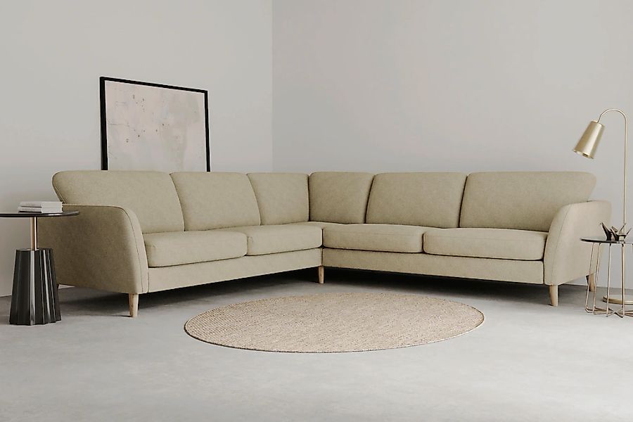 Home affaire Ecksofa "MARSEILLE 278/278 cm, L-Form, Webstoff, Flachgewebe, günstig online kaufen
