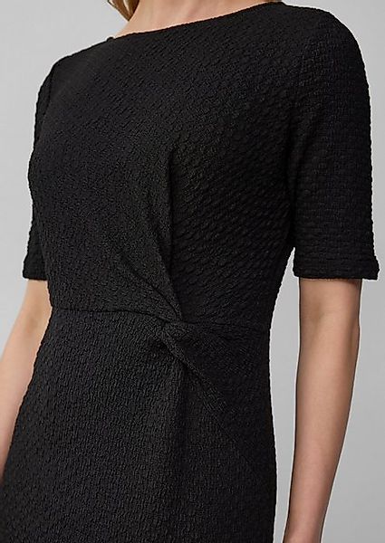 s.Oliver BLACK LABEL Minikleid Strukturiertes Slim-Fit-Kleid mit Knotendeta günstig online kaufen
