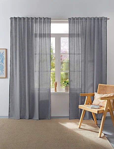 Home affaire Collection Vorhang »Linsdorf«, (1 St.), Leinenstruktur, halbtr günstig online kaufen