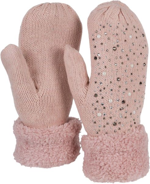 styleBREAKER Fäustlinge Strickhandschuhe Fäustlinge mit Strass günstig online kaufen