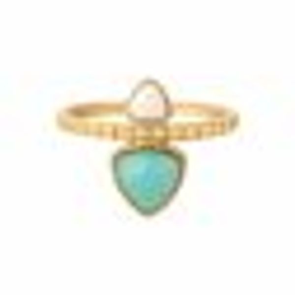 Ring 925 Silber vergoldet Dreiecke Amazonit & weißer Achat günstig online kaufen
