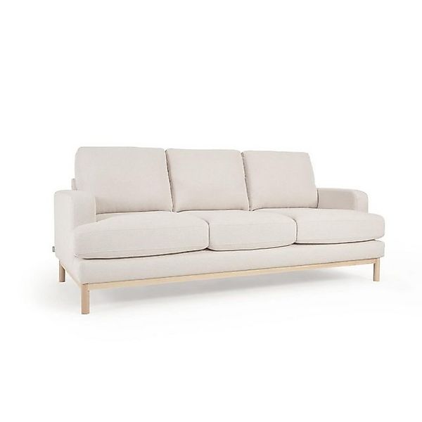 Natur24 Sofa 3-Sitzer Sofa Mihaela 203 x 88 x 95 cm Boucle Weiß günstig online kaufen