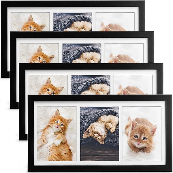 Bomoe Galeria Bilderrahmen 3 Bilder 10x15cm Schwarz 4tlg günstig online kaufen