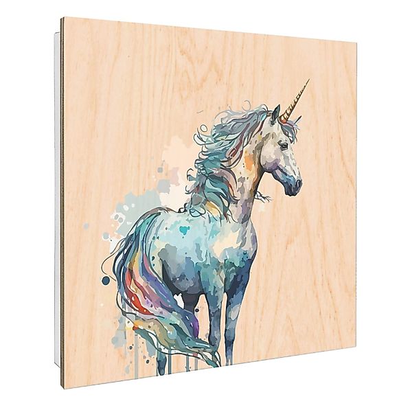 Banjado Schlüsselkasten mit Holzfront 30x30cm Weiß Scharnier Links 50 Haken günstig online kaufen