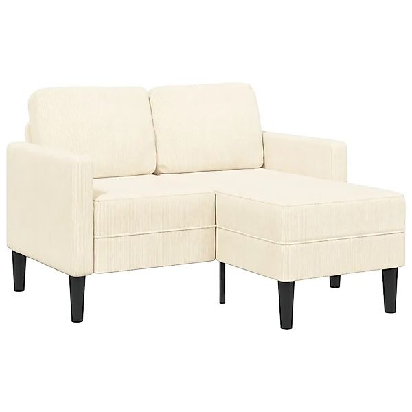 vidaXL 2-Sitzer-Sofa mit Chaiselongue L-Form Creme 125 cm Leinen 4107078 günstig online kaufen