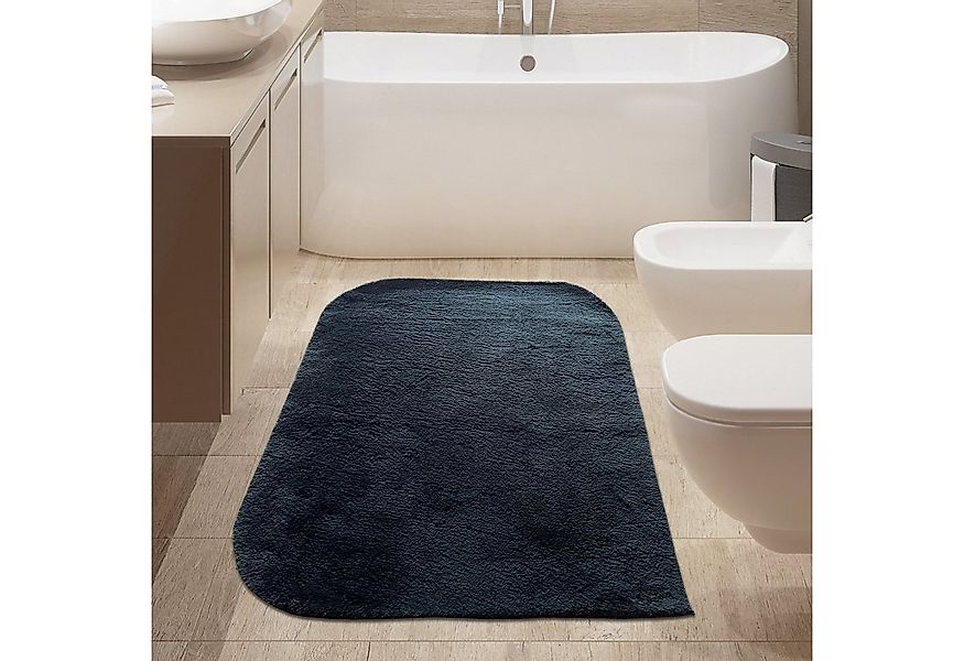 TeppichHome24 Teppich Designer Badezimmer WC-Teppich – weich – in schwarz, günstig online kaufen