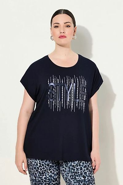 Ulla Popken T-Shirt T-Shirt Ziersteinmotiv Oversized Rundhals Halbarm günstig online kaufen