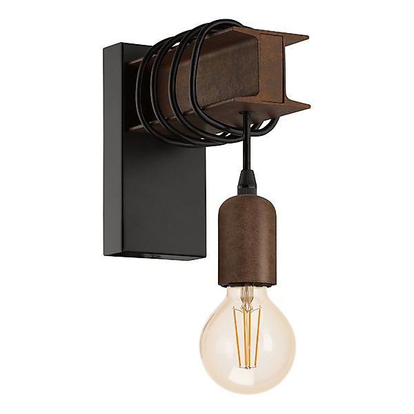 EGLO Wandleuchte TOWNSHEND 4 Wandlampe, Stahl, Rostoptik, Retro, Vintage, E günstig online kaufen