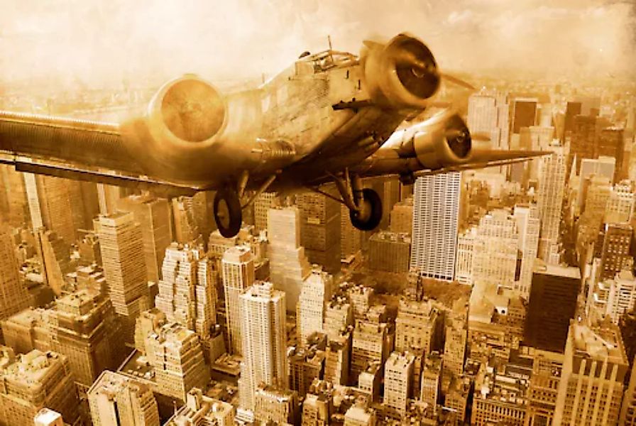 Papermoon Fototapete »Old Plane above Manhattan« günstig online kaufen