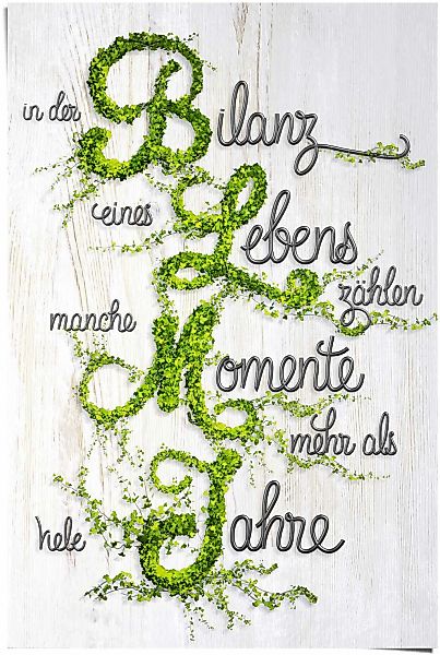 Reinders Poster "Bilanz des Lebens Spruch", (1 St.) günstig online kaufen