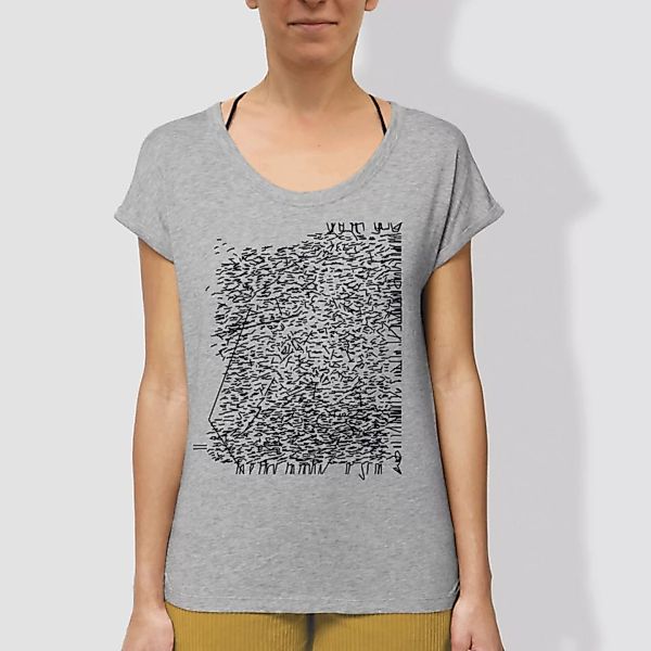Damen T-shirt "Strichgestöber", Heather Grey günstig online kaufen