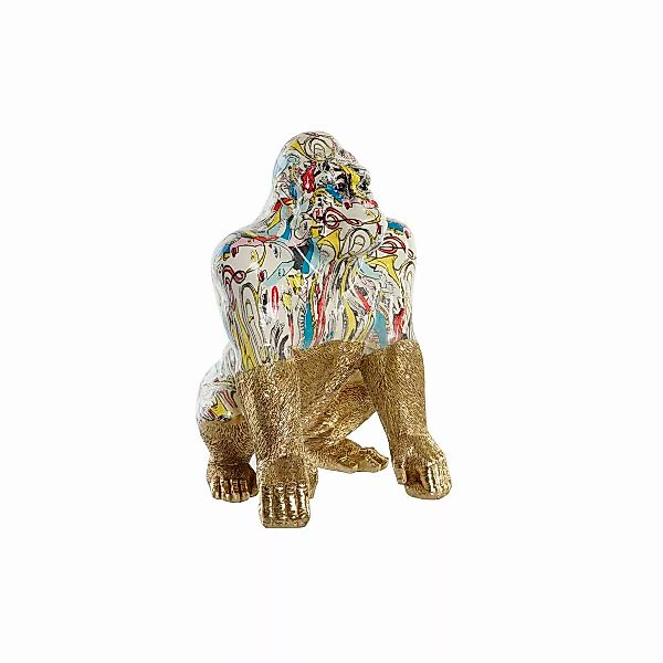 Deko-figur Dkd Home Decor Golden Harz Bunt Gorilla (28,5 X 26,5 X 41 Cm) günstig online kaufen