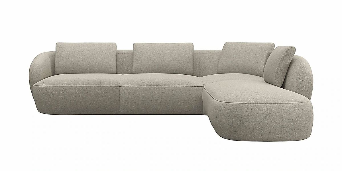 FLEXLUX Ecksofa "Torino, rund, L-Form, Sofa-Ecke mit Ottomane", Modernes, o günstig online kaufen