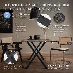 ECD Germany Tischbein 2x Tischbeine X-Design günstig online kaufen