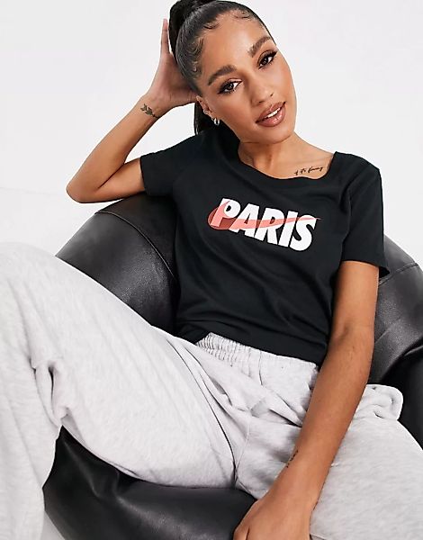 Nike – T-Shirt in Schwarz mit „Paris“-Print günstig online kaufen