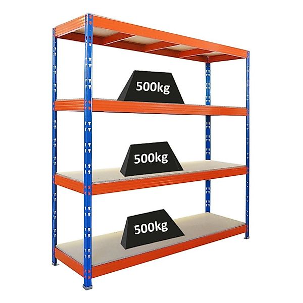 PROREGAL Profi Schwerlastregal Rhino HxBxT 200x200x60cm 4 Spanplatten-Ebene günstig online kaufen