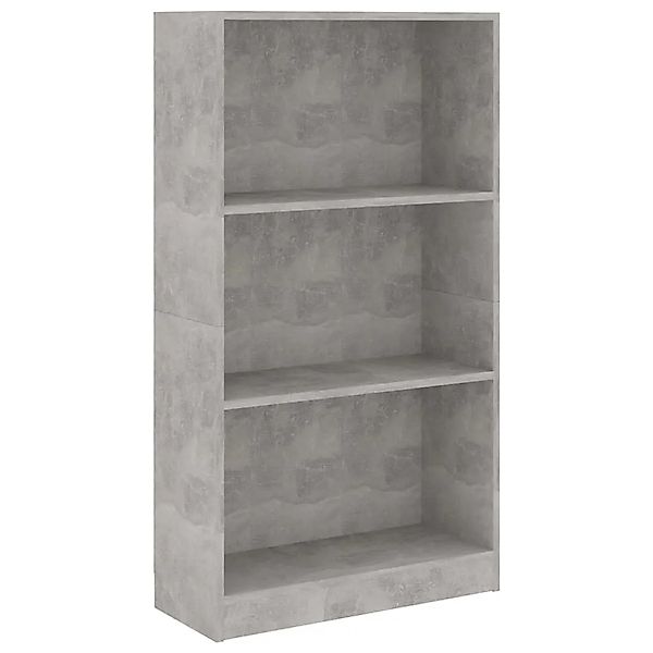 vidaXL Bücherregal 3 Fächer Betongrau 60x24x109 cm Holzwerkstoff 800868 günstig online kaufen