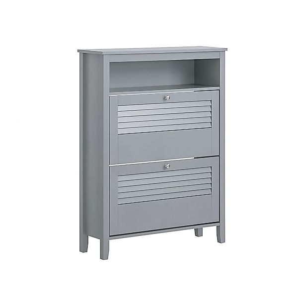 SoBuy Schuhkipper Schmal Schuhschrank mit 2 Klappen für Diele Hellgrau FSR1 günstig online kaufen