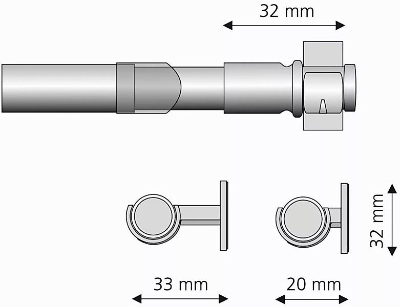 Liedeco Scheibenstange Florida, Ø 12 mm, günstig online kaufen