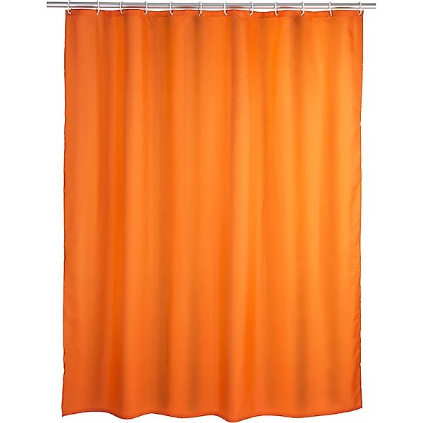 WENKO Duschvorhang "Uni Orange" Breite 180 cm Höhe 200 cm, Polyester, wasch günstig online kaufen