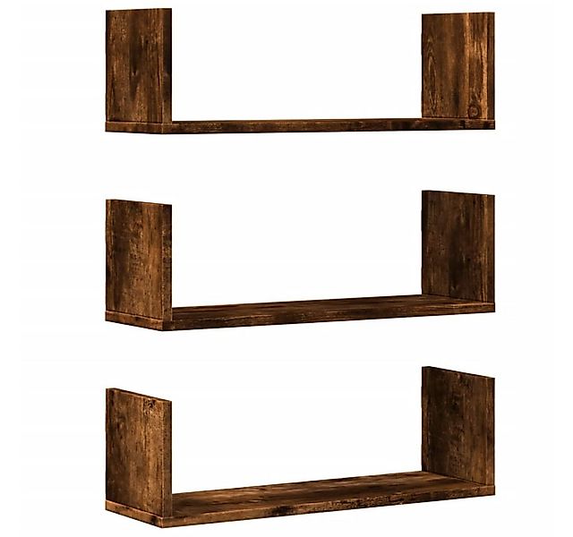 vidaXL Regal Wandregale 3 Stk. Räuchereiche 58x18x18 cm Holzwerkstoff, 1-tl günstig online kaufen