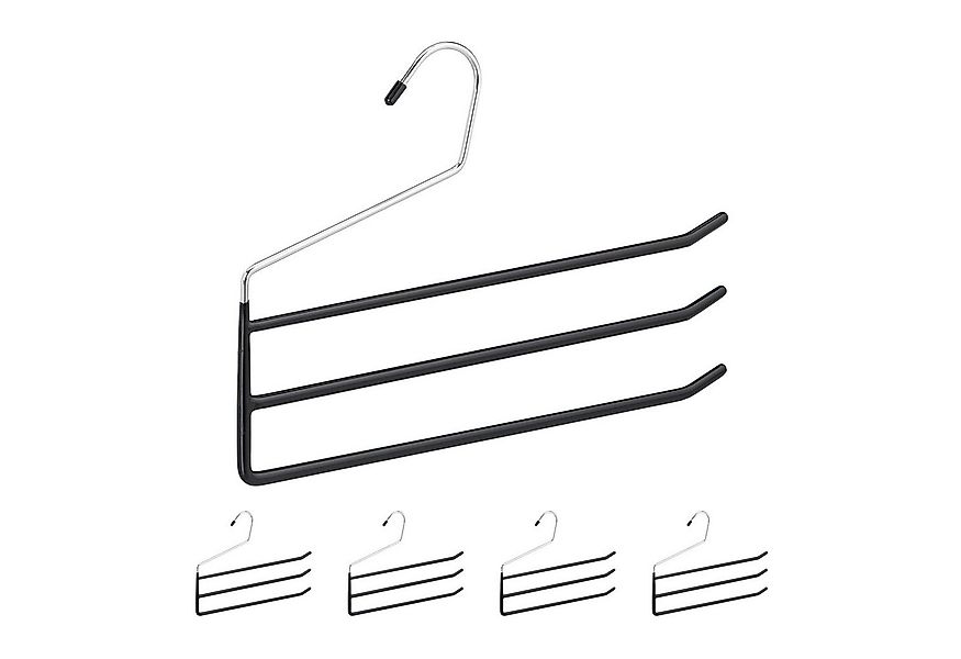 relaxdays Mehrfach-Kleiderbügel Hosenbügel mehrfach 5er Set, schwarz günstig online kaufen