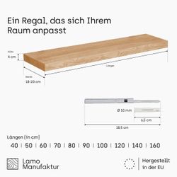 LAMO Manufaktur Wandregal Holz Gerade, Regal günstig online kaufen