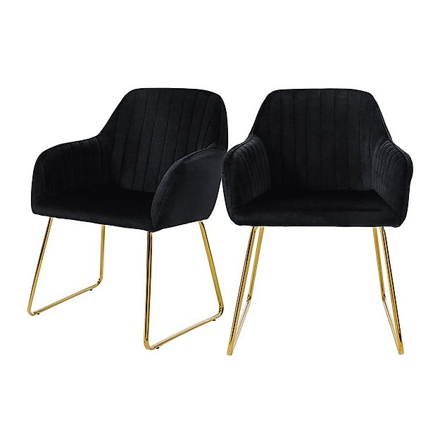 ML-DESIGN Stuhl Esszimmerstuhl mit Rücken- und Armlehnen, Samtbezug, ergono günstig online kaufen