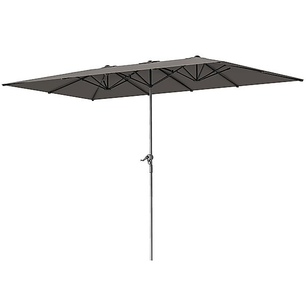 Outsunny Doppelsonnenschirm mit Kurbel 451 x 264 cm, UV Schutz 50+ Sonnensc günstig online kaufen