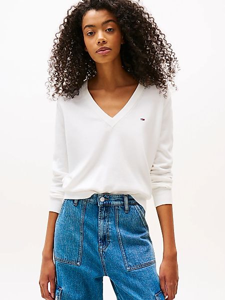 Tommy Jeans V-Ausschnitt-Pullover "TJW ESSENTIAL VNECK SWEATER EXT", mit Lo günstig online kaufen