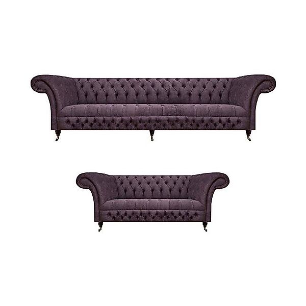 Xlmoebel Sofa Dreisitzer Chesterfield-Sofagarnitur in luxuriösem Lila-Desig günstig online kaufen