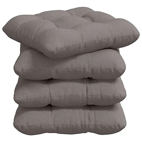 vidaXL Sitzkissen 4 Stk Taupe 40 x 40 x 12 cm Stoff 42015066 günstig online kaufen