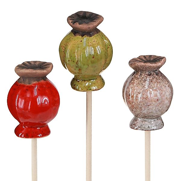 Viana Gartenstecker Keramik Blumenstecker Mohn Deko günstig online kaufen