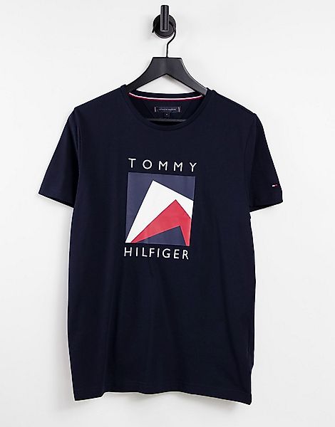 Tommy Hilfiger – Corp Apex – T-Shirt in Marineblau mit Logoprint günstig online kaufen